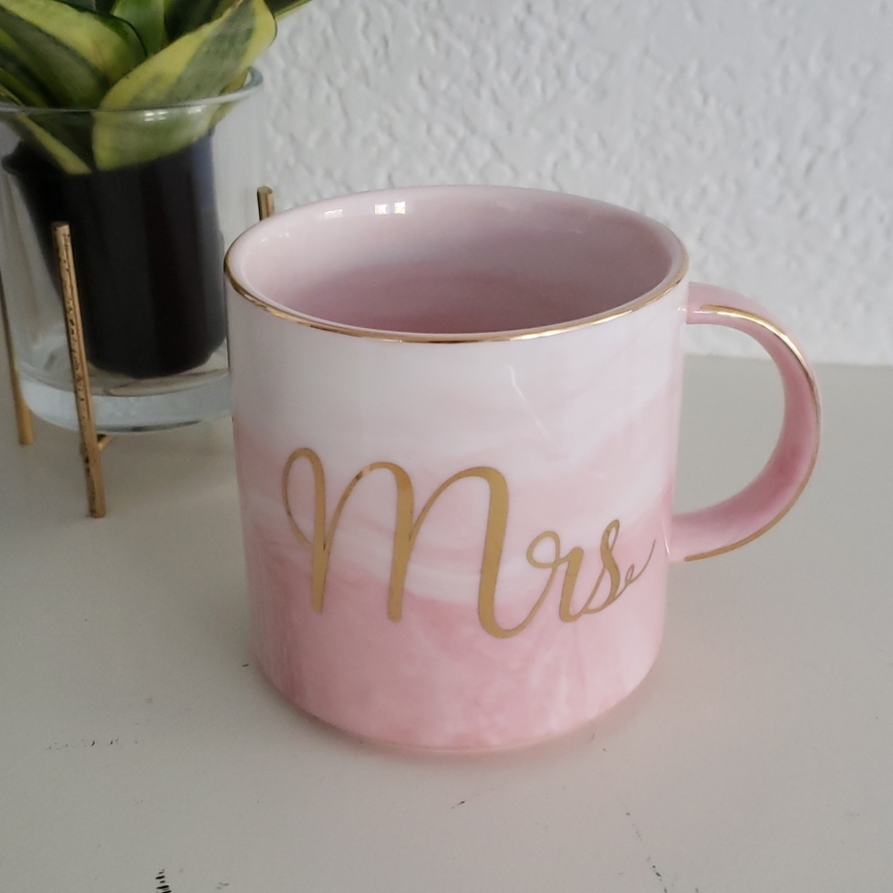 Marble ceramic mug gold rim